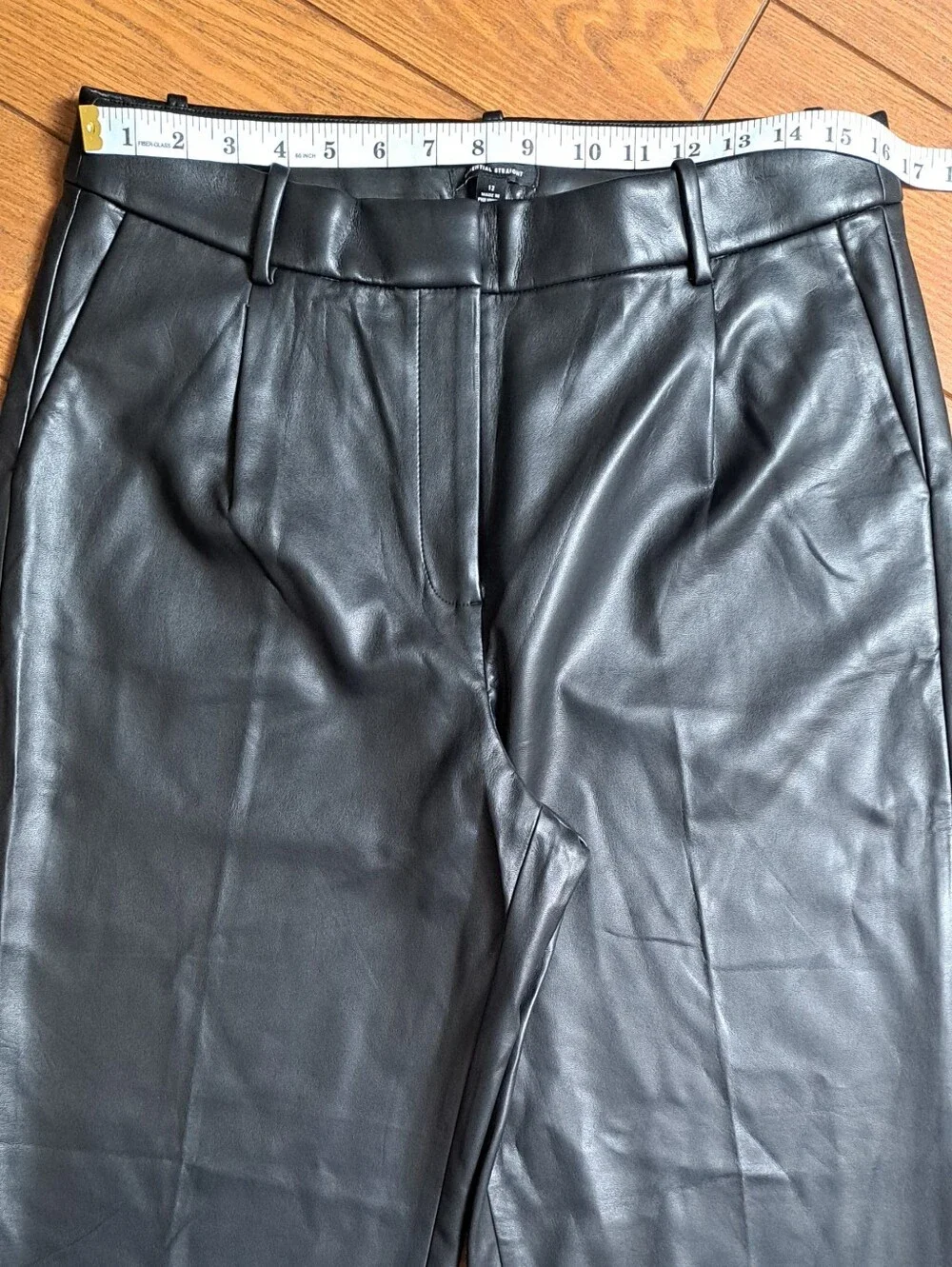 J.Crew Black Faux Leather Wide Leg Pants High Rise NWOT 12